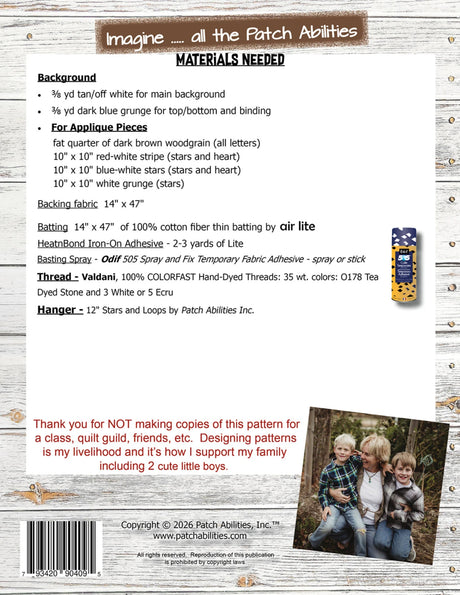 Back of the Star Spangled Welcome Pattern by Patch Abilities