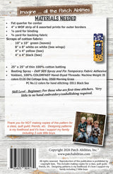 Back of the Sew Bee It Table Mat Quilt Pattern by Patch Abilities