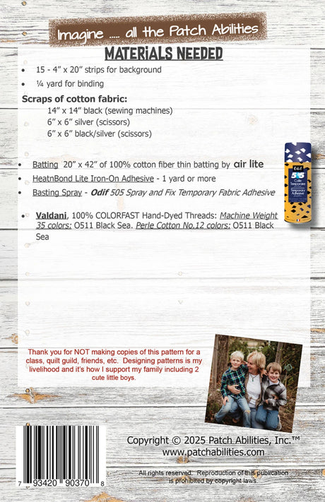 Back of the O' Sew Classic Pattern by Patch Abilities