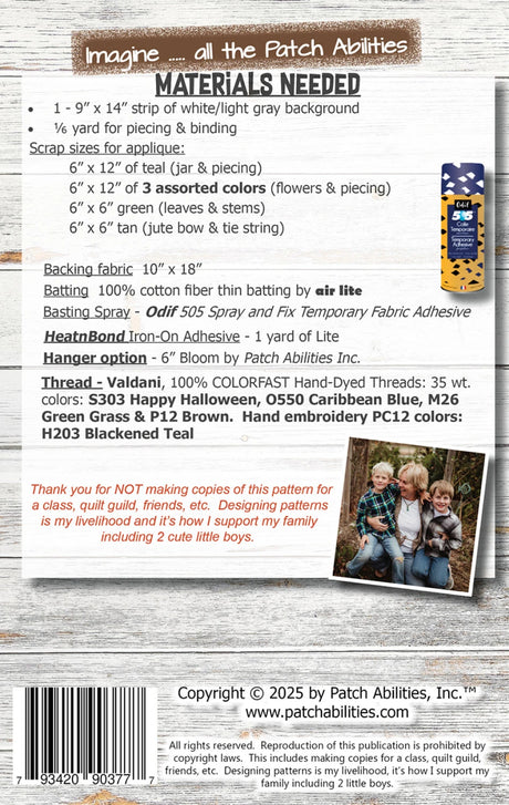 Back of the Bloomin' Daisies Pattern by Patch Abilities