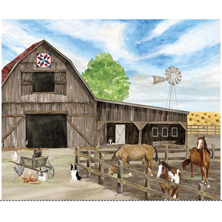 The Homestead 35 1/2" x 43 1/2" On the Ranch Panel Quilt Fabric