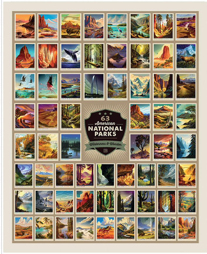 National Parks 54" x 72" Wilderness & Wonder Panel Quilt Fabric by National Parks — Anderson Design Group