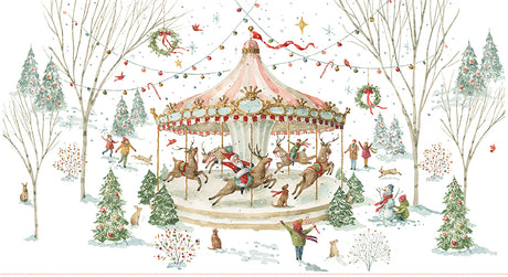 Santa's Fair 23 1/2" x 43 1/2" Panel Quilt Fabric - Riley Blake Designs - Lisa Audit