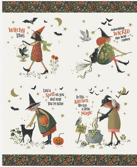 Witchy Vibes 35 1/2" x 43 1/2" Pillow Panel Quilt Fabric - Riley Blake Designs - Lisa Audit