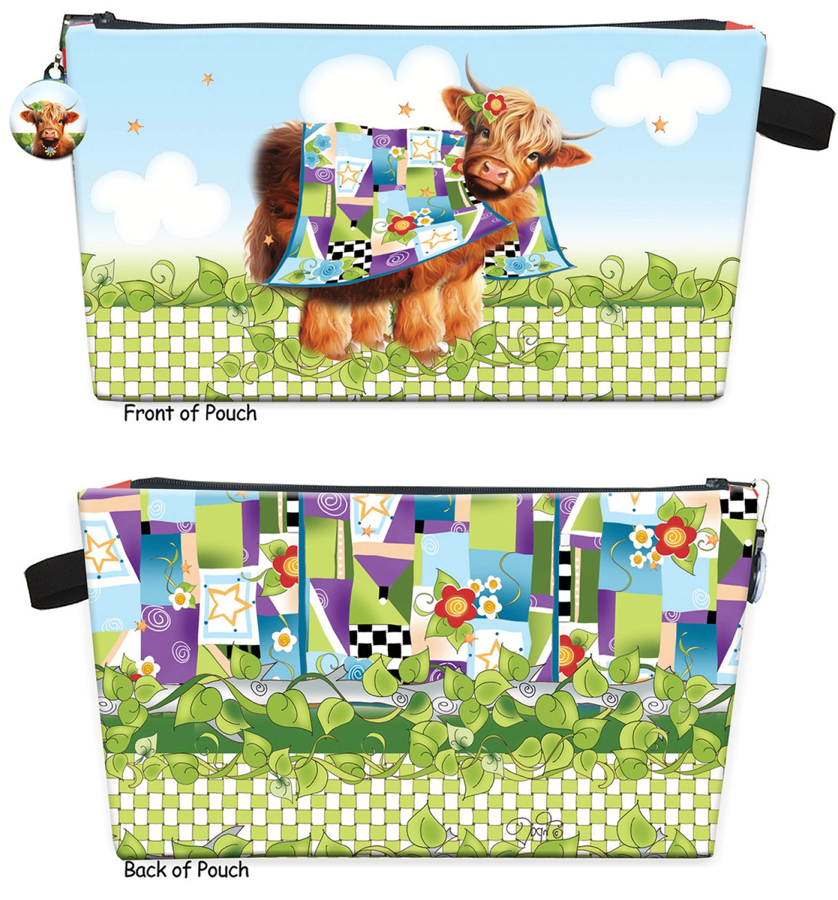 Printed Pouch Highland Cow by Jody Houghton Designs