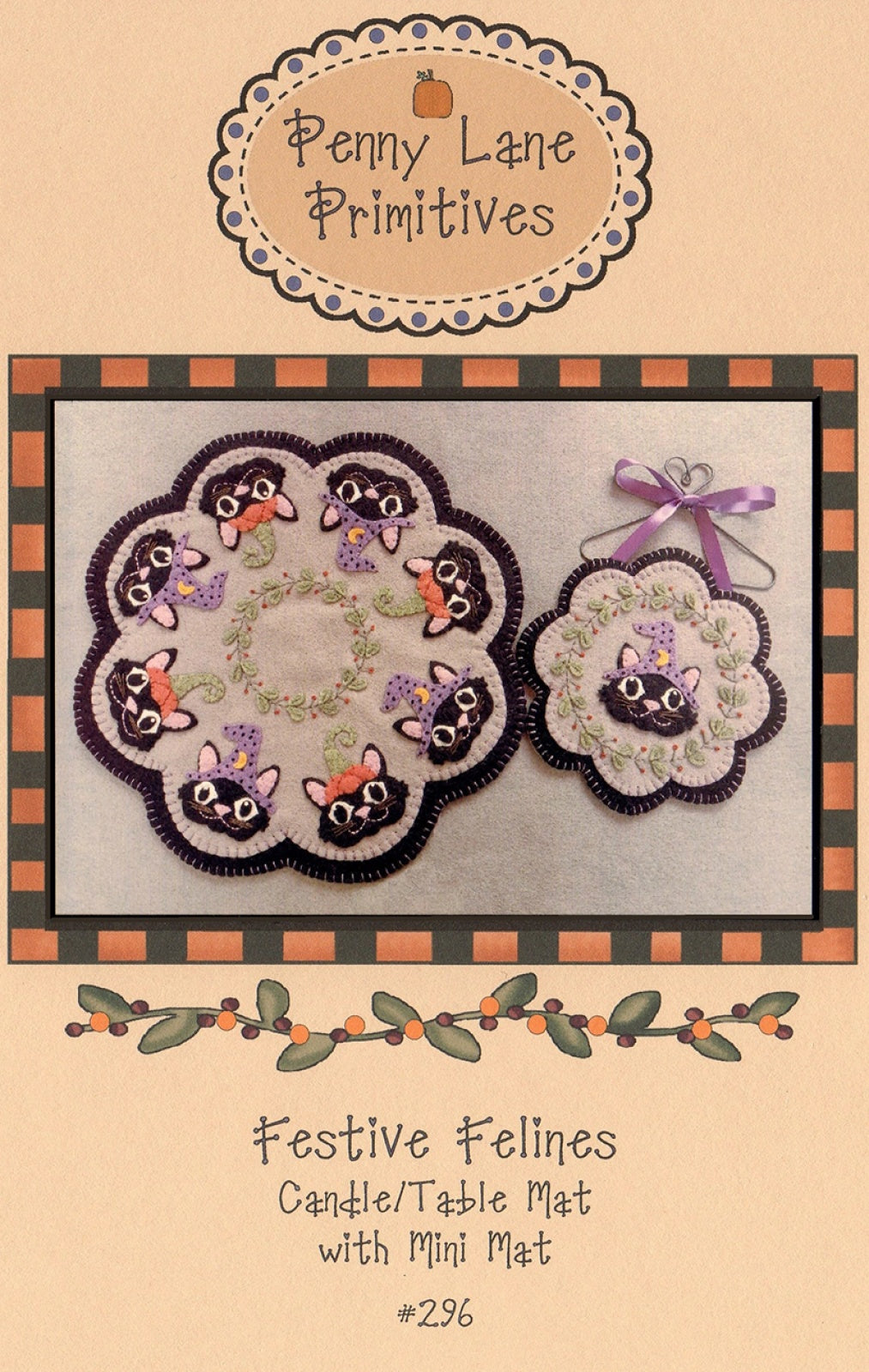Festive Felines Quilt Pattern by Penny Lane Primitives