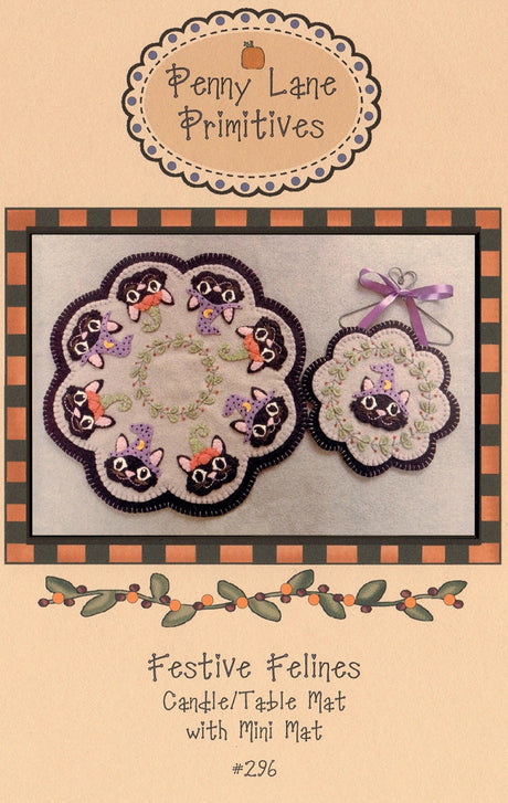 Festive Felines Quilt Pattern by Penny Lane Primitives