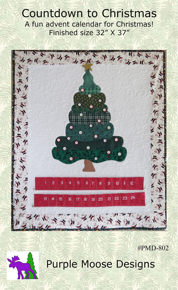 Countdown To Christmas Quilt Pattern by Purple Moose Designs