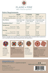 Back of the Wild Homestead Star Quilt Pattern by Plains and Pine