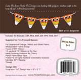 Back of the Candy Corn Banners In-the-Hoop Machine Embroidery Designs by Pickle Pie Designs