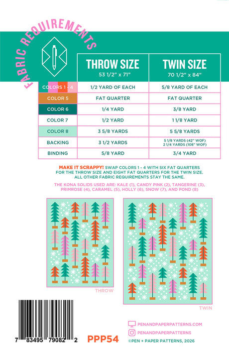 Back of the All Spruced Up Quilt Pattern by Pen & Paper Patterns