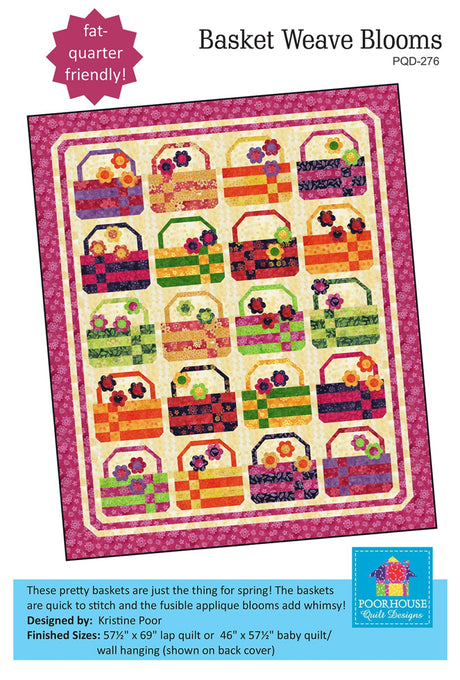 Basket Weave Blooms Quilt Pattern by Poorhouse Quilt Designs