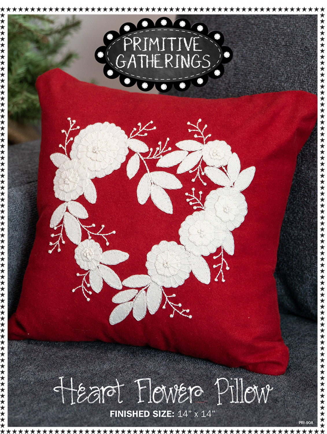 Heart Flower Pillow Pattern by Primitive Gatherings