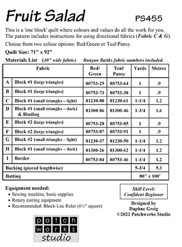 Fruit Salad Quilt Pattern by Patch Works Studio