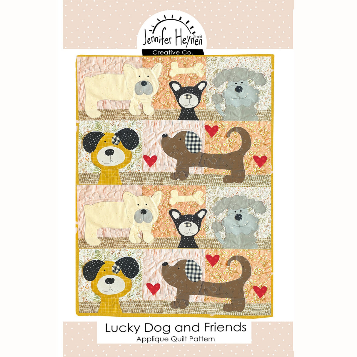 Lucky and Friends Dog Applique Quilt Pattern by Jennifer Heynen Creative Co.