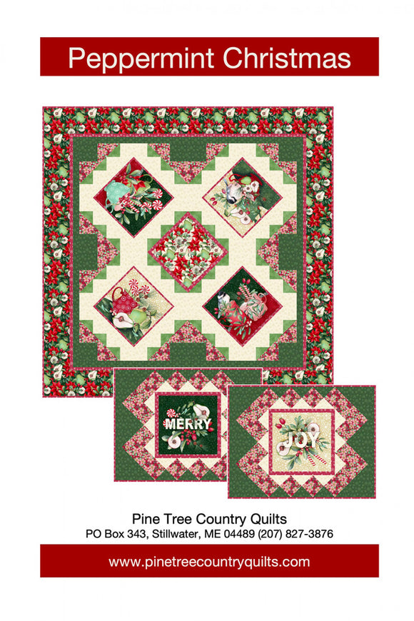 Peppermint Christmas Runner Pattern by Pine Tree Country Quilts