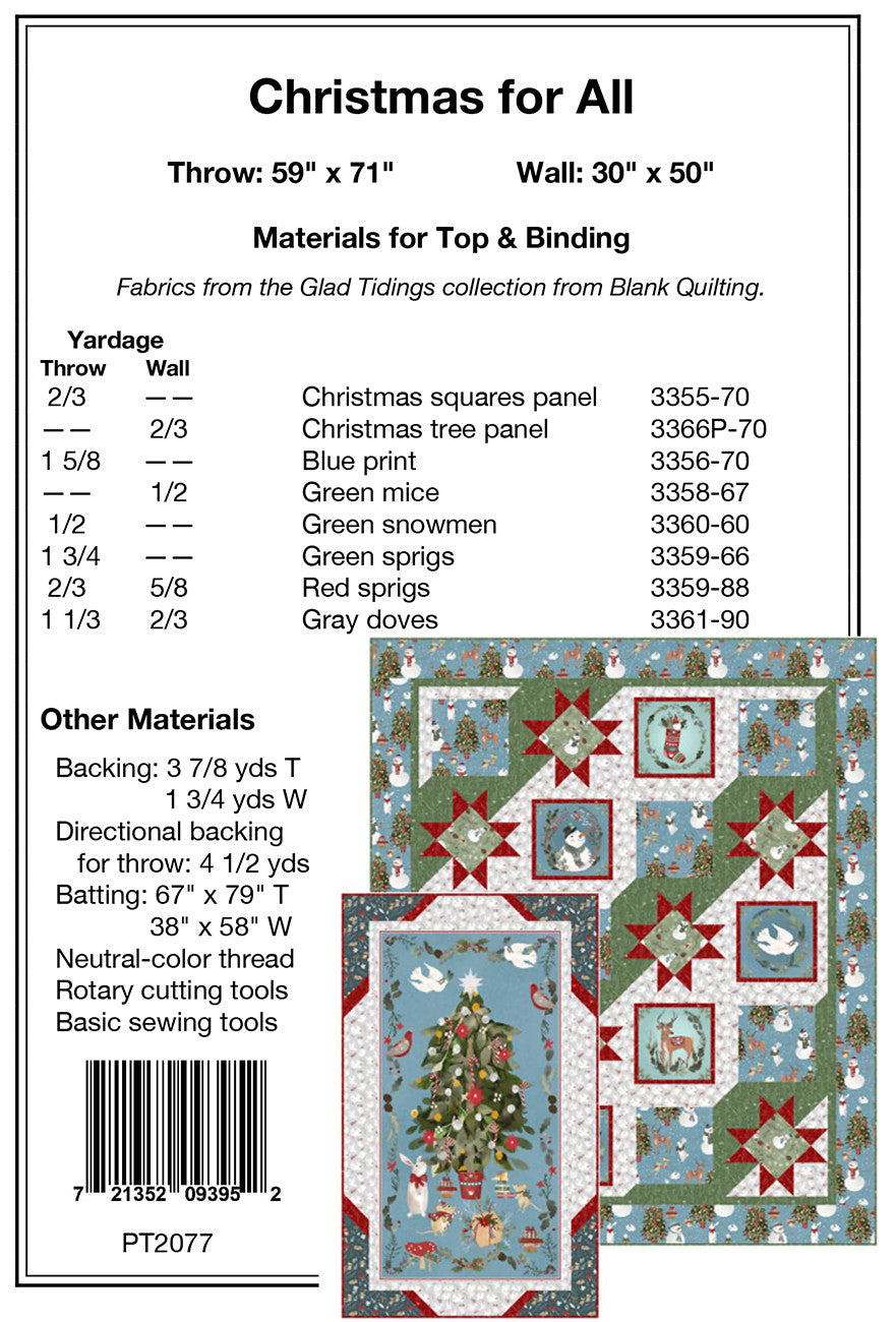 Back of the Christmas for All Quilt Pattern by Pine Tree Country Quilts