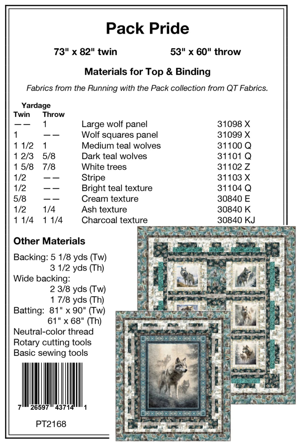 Back of the Pack Pride Quilt Pattern by Pine Tree Country Quilts