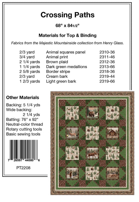 Back of the Crossing Paths Quilt Pattern by Pine Tree Country Quilts