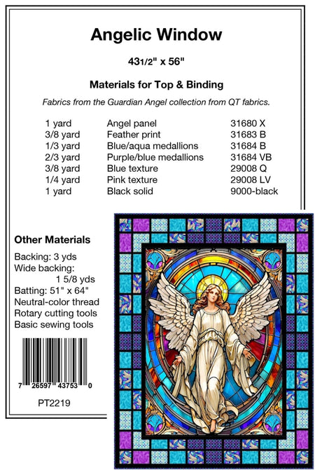 Back of the Angelic Window Quilt Pattern by Pine Tree Country Quilts