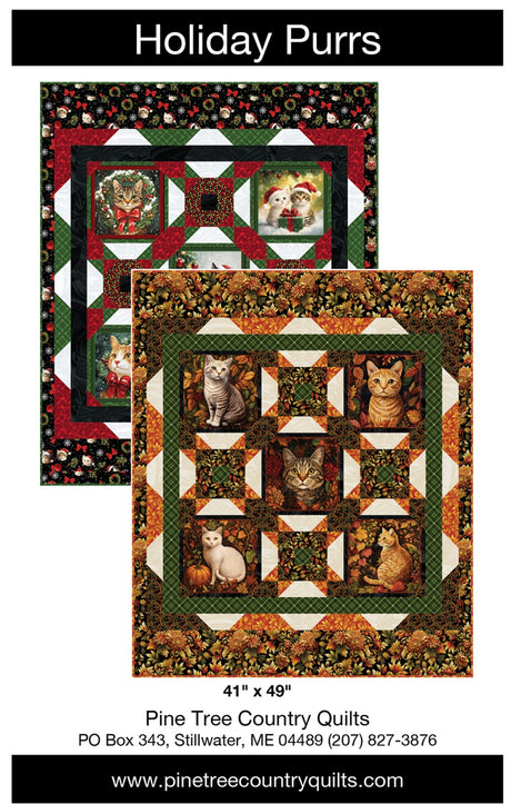 Holiday Purrs Quilt Pattern by Pine Tree Country Quilts