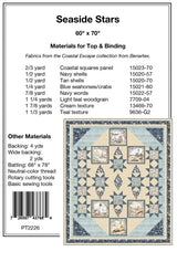 Back of the Seaside Stars Quilt Pattern by Pine Tree Country Quilts