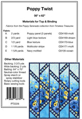 Back of the Poppy Twist Quilt Pattern by Pine Tree Country Quilts