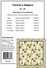 Back of the Farmer’s Helpers Quilt Pattern by Pine Tree Country Quilts