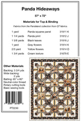Back of the Panda Hideaways Quilt Pattern by Pine Tree Country Quilts