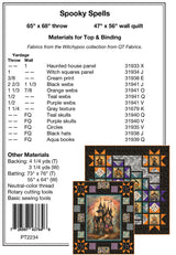 Back of Spooky Spells Quilt Pattern - Pine Tree Country Quilts