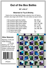 Back of the Out of the Box Batiks Quilt Pattern by Pine Tree Country Quilts