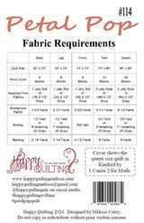 Back of the Petal Pop Quilt Pattern by Happy Quilting Melissa Corry
