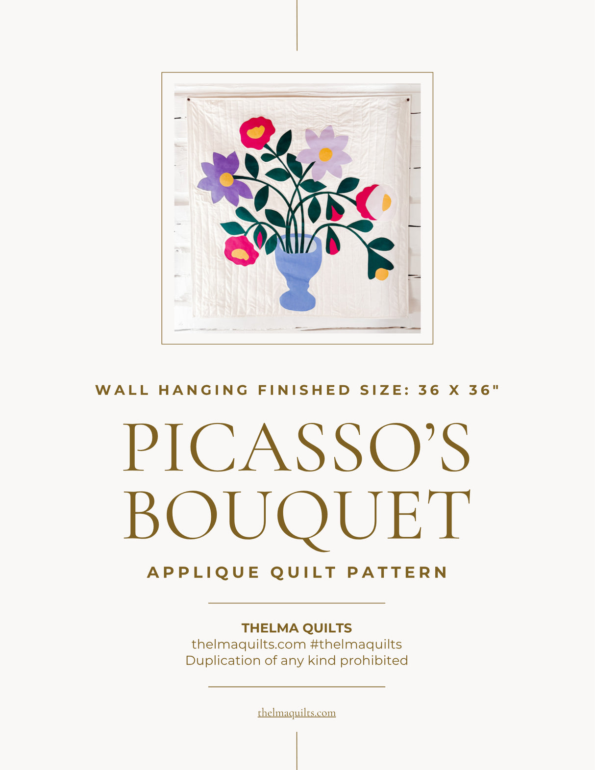 Picasso's Bouquet Downloadable Pattern by Thelma Quilts