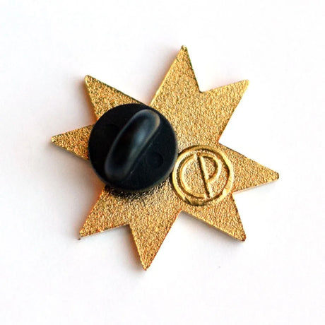 Back of the Piece & Light Quilted Star Enamel Pin by Cloth Parcel