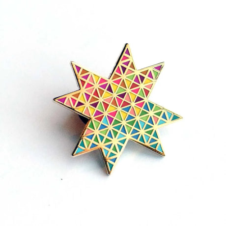 Piece & Light Quilted Star Enamel Pin by Cloth Parcel