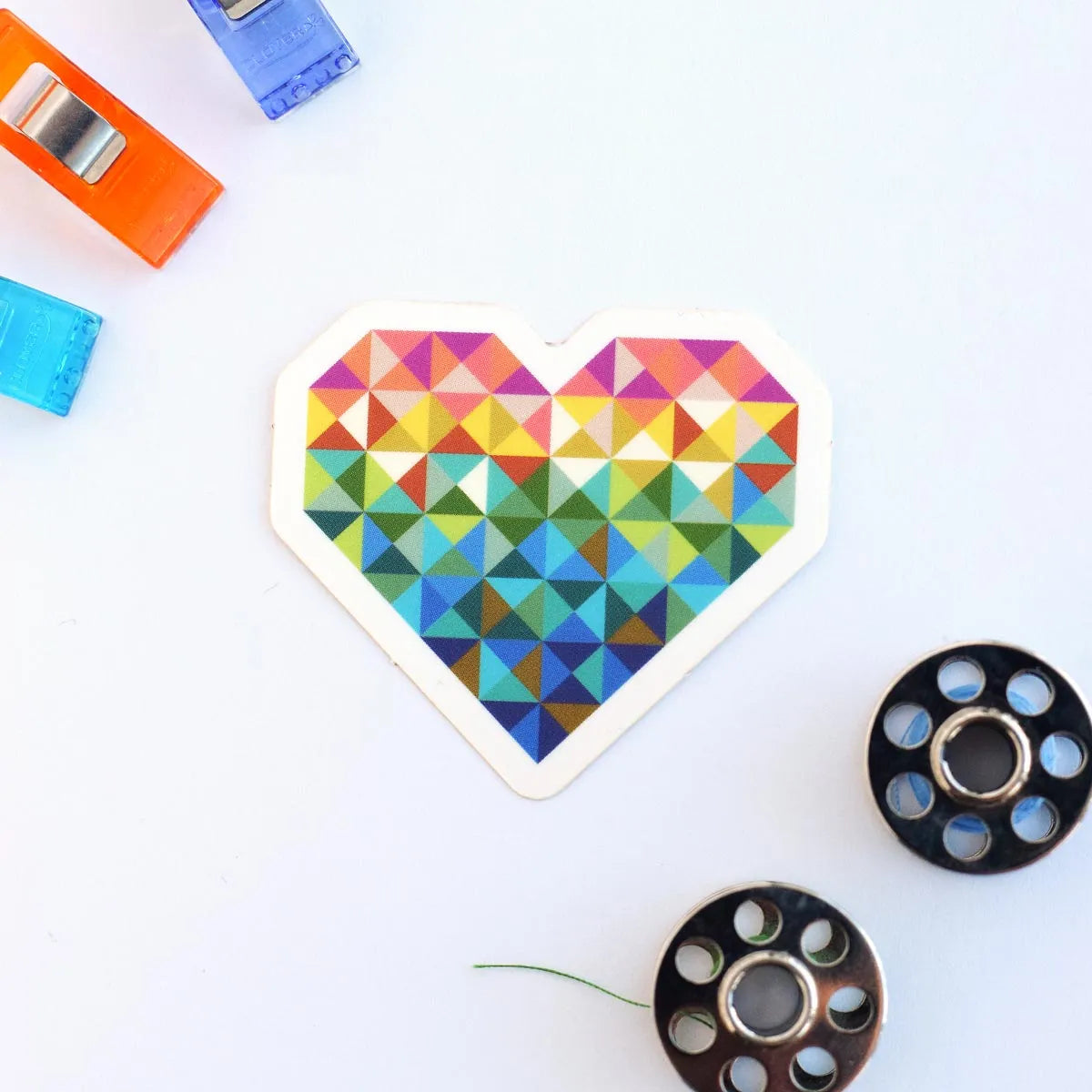 2″ Piece & Love Heart Vinyl Sticker by the Cloth Parcel