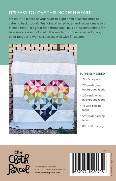 Piece & Love Pattern by Cloth Parcel