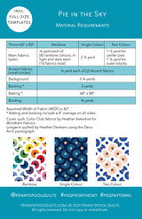 Back of the Pie in The Sky Downloadable Pattern by Penny Spool Quilts Pattern