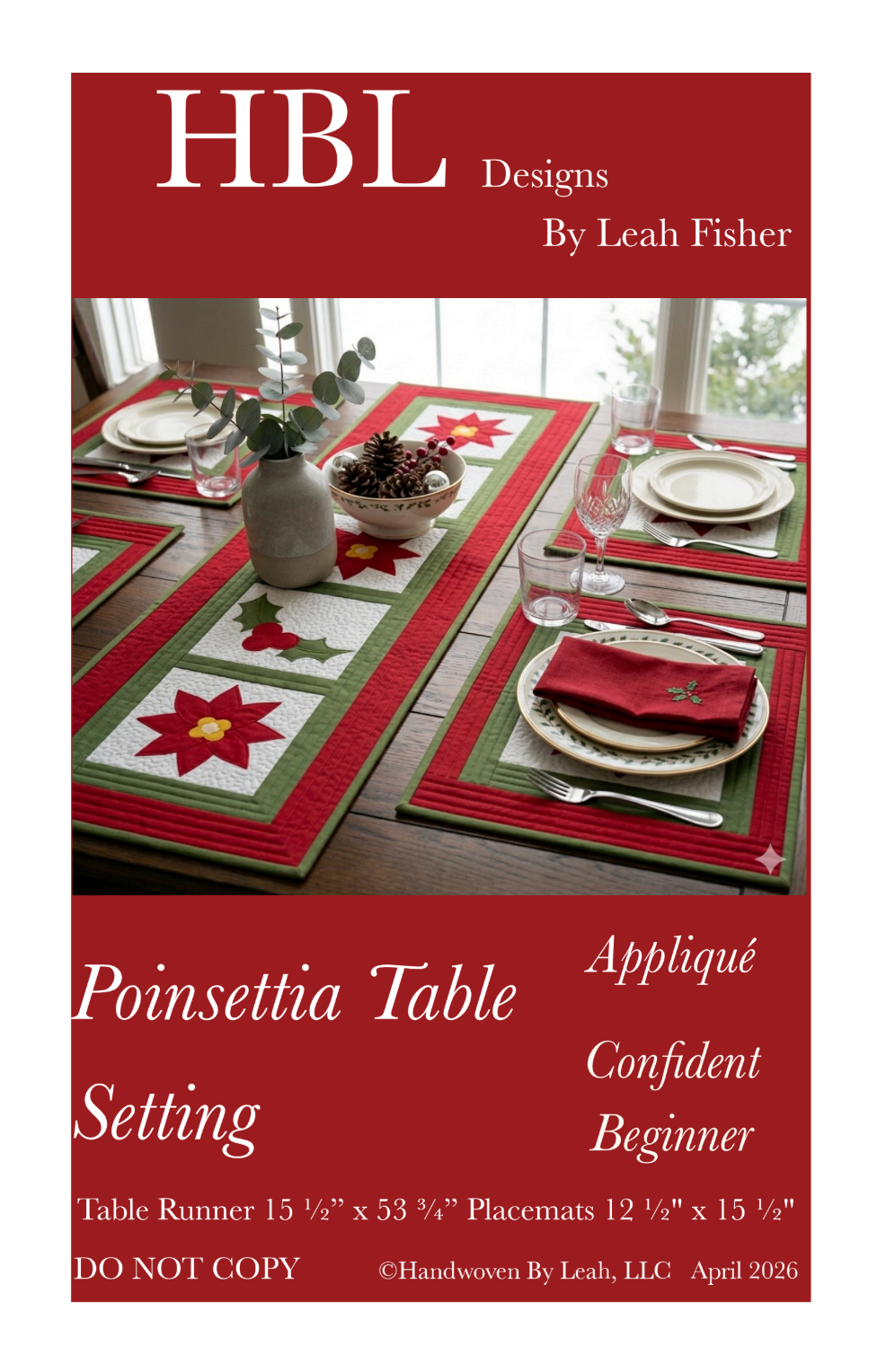Poinsettia Table Setting Downloadable Pattern by Handwoven By Leah