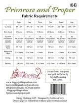 Back of the Primrose and Proper Downloadable Pattern by Happy Quilting Melissa Corry