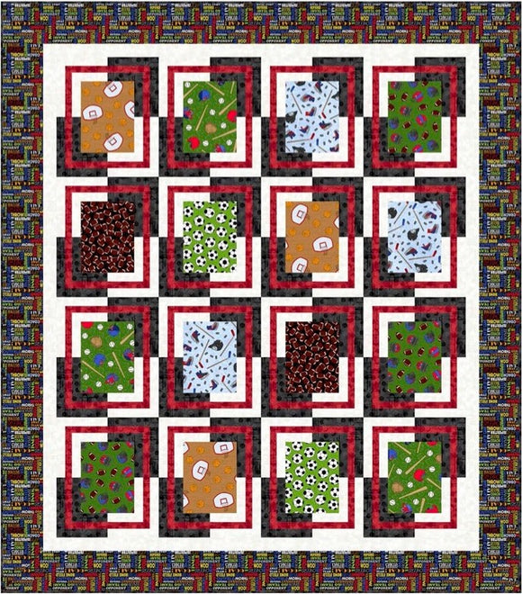 Print Splits - Game On! Downloadable Pattern by Pine Tree Country Quilts