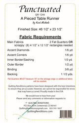 Back of the Punctuated Downloadable Pattern by Quilting Renditions