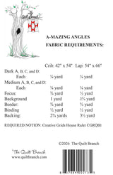 Back of the A-Mazing Angles Quilt Pattern by Quilt Branch