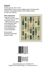 Back of the Solanti Quilt Pattern by Quilt Boss Design
