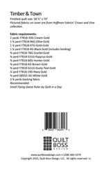 Back of the Timber & Town Quilt Pattern by Quilt Boss Design