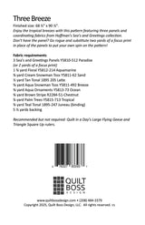 Back of the Three Breeze Quilt Pattern by Quilt Boss Design