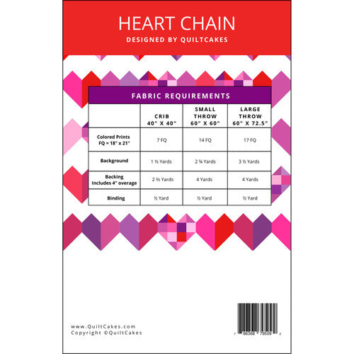 Back of the Heart Chain quilt pattern by Quilt Cakes