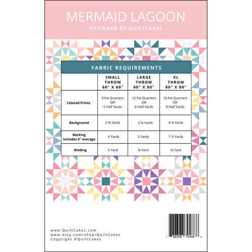Back of the Mermaid Lagoon quilt pattern by Quilt Cakes