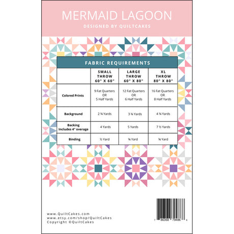 Back of the Mermaid Lagoon quilt pattern by Quilt Cakes