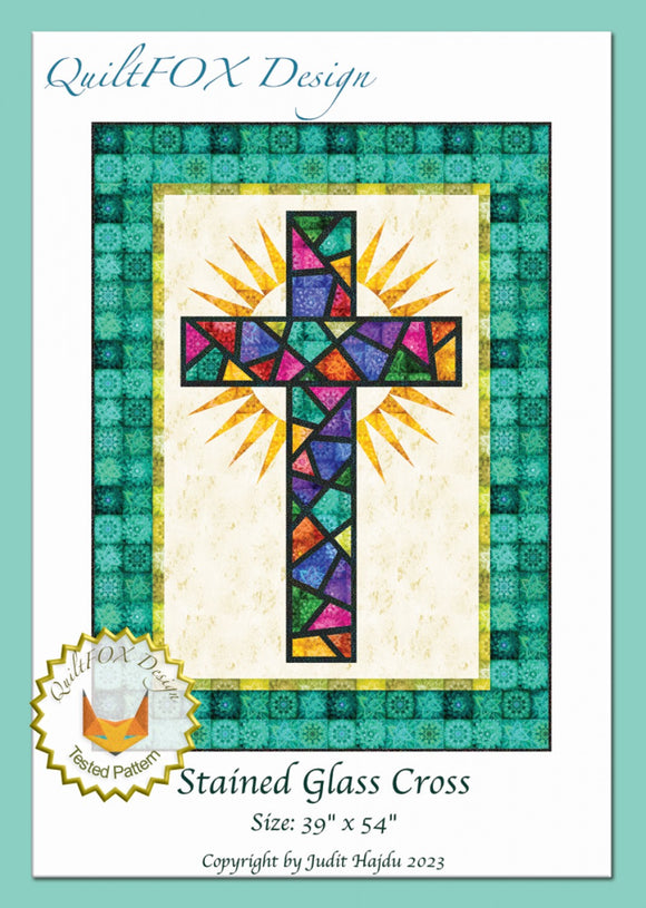 Stained Glass Cross Quilt Pattern by QuiltFox